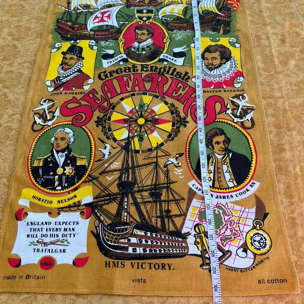 Great English Seafarers Cotton: Made in England Kitchen Towel